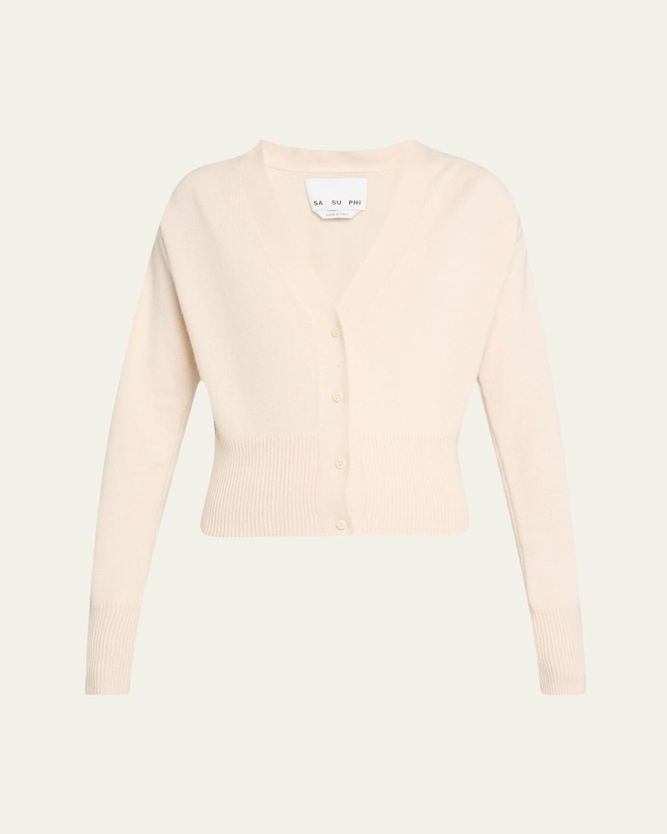 Tailored V-Neck Cashmere Cardigan
